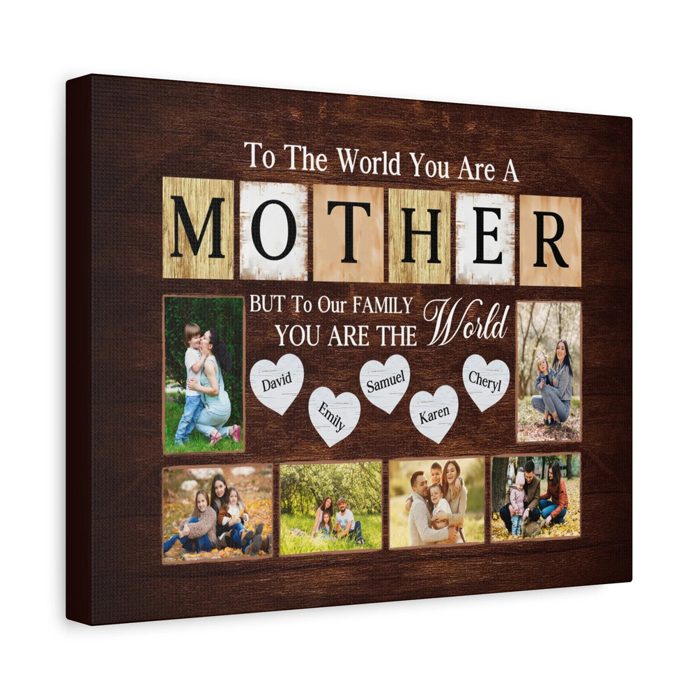 Personalized Mother Photo Collage Canvas To The World You Are A Mother